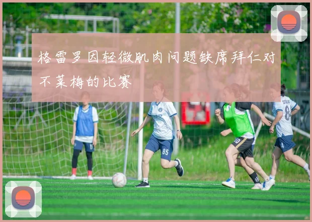 格雷罗因轻微肌肉问题缺席拜仁对不莱梅的比赛